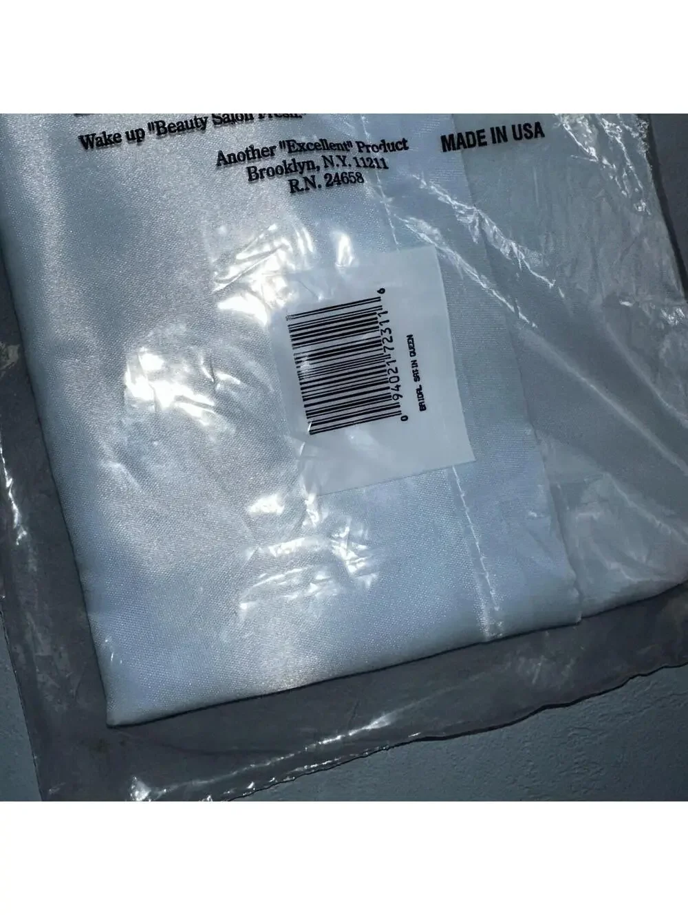 Vintage Silky Sleep Bridal Satin Blue Pillow Case Queen Sz 21x31 Bedding USA